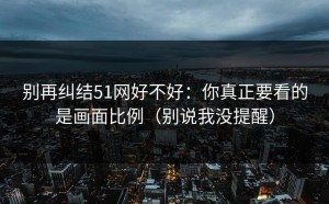 别再纠结51网好不好：你真正要看的是画面比例（别说我没提醒）