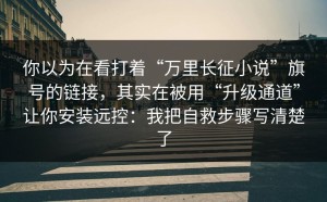 你以为在看打着“万里长征小说”旗号的链接，其实在被用“升级通道”让你安装远控：我把自救步骤写清楚了