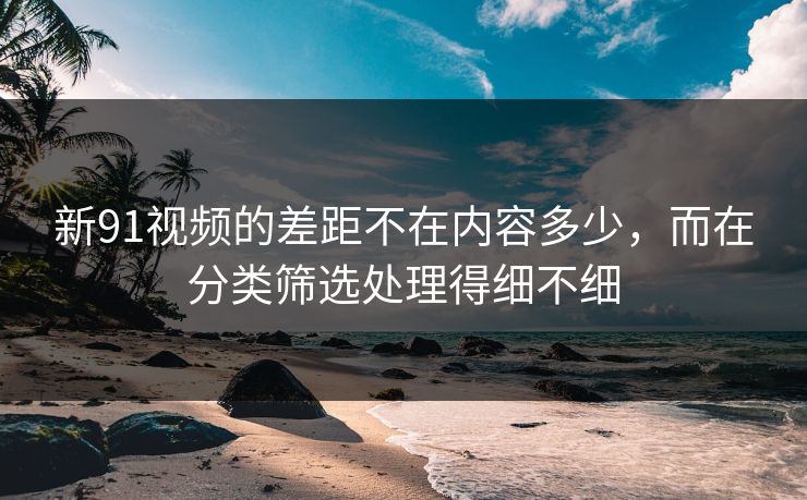 新91视频的差距不在内容多少，而在分类筛选处理得细不细